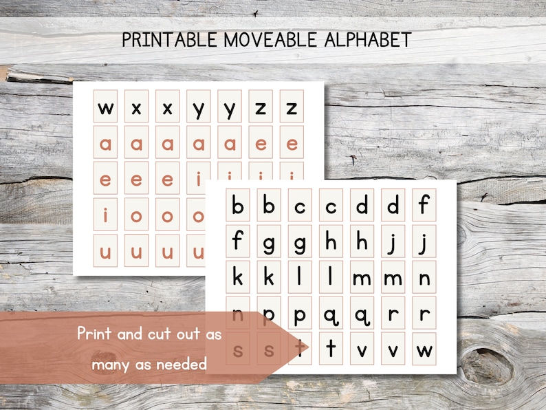 Printable Montessori Moveable Alphabet Bundle. CVC Reading Etsy