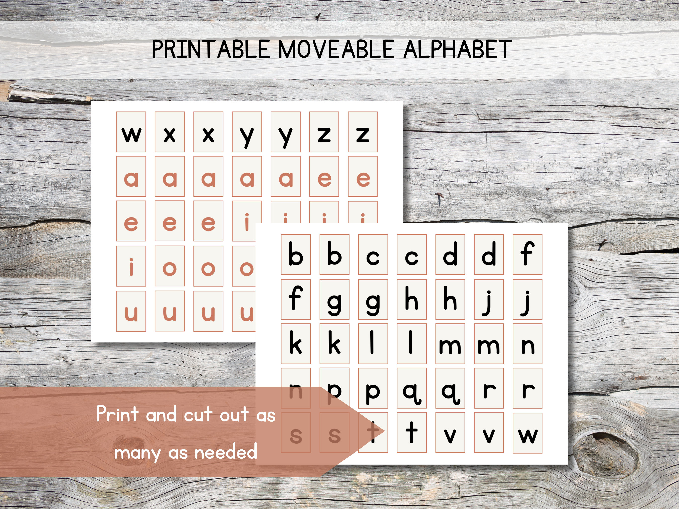 Printable Montessori Moveable Alphabet Bundle. CVC Reading Etsy