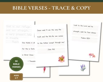 NIV Bible Verse Copywork: Handwriting Practice for Kids (Digital Download)