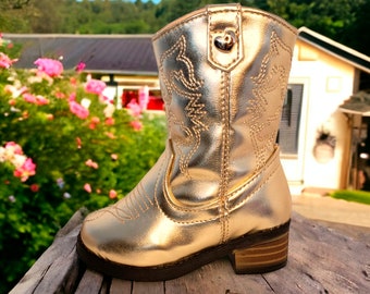 Golden Metallic Cowboy Boots