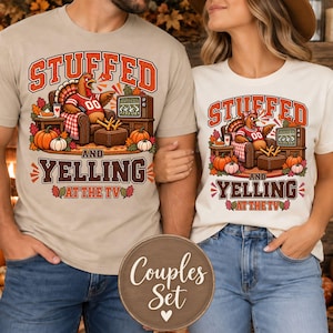 Funny Turkey Football PNG Bundle | Couples Thanksgiving Shirt Graphics