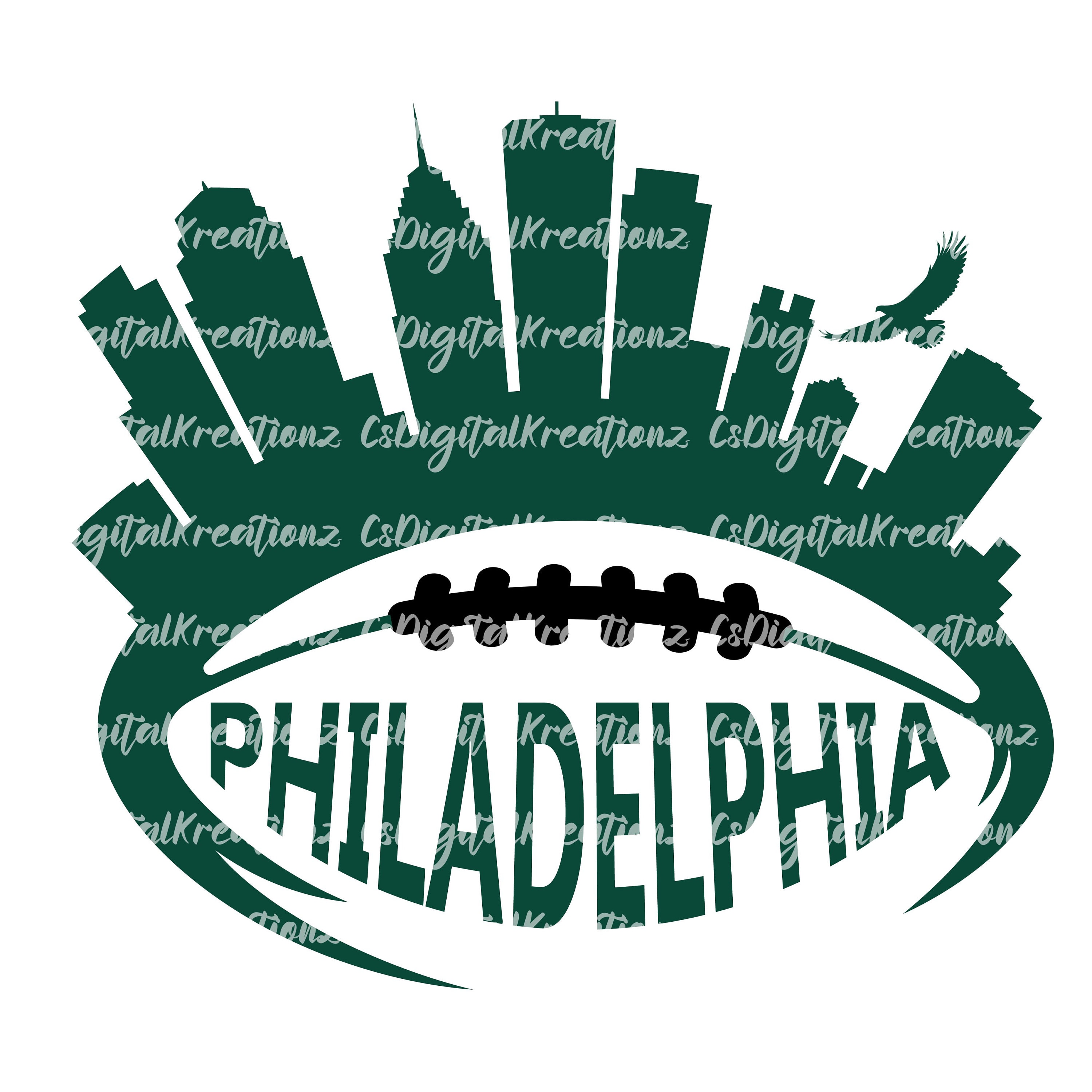 Philadelphia Eagles SVG, Philadelphia Football Skyline Vintage SVG - WildSvg