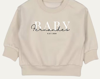 Custom text Personalised baby/child  Sweatshirt, sweater, personalized big number & Name jumper, Birthday Jumper, baby shower gift