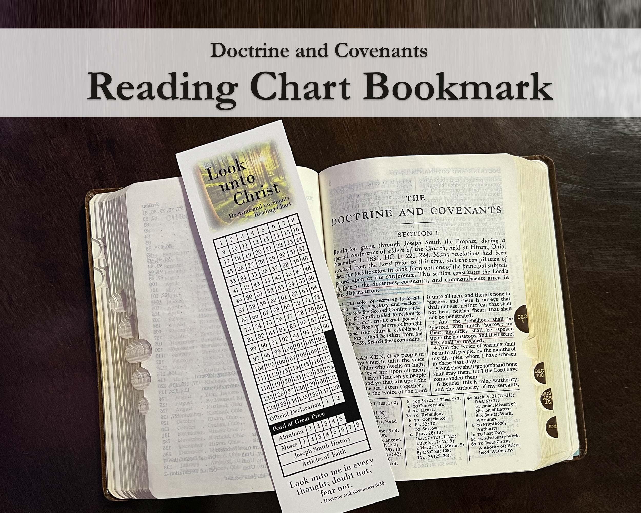 Doctrine & Covenants Reading Chart Bookmark: 2025 Youth Theme (digital ...
