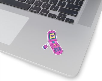 2000s Style Pink Flip Phone Sticker: A Retro Communication Revival || Y2K Stickers || Gifts For Her || Gifts for Teen || Gifts for Teacher