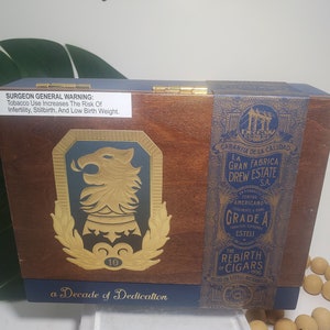 The Last Drew Estate Under Crown 10 Empty Wooden Cigar Box 9&quot;x8&quot;x2&quot;