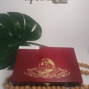 Extra Large Deep Day of the Dead Deadwood Tobacco Co Sweet Jane Cigar Box | 9.75x6.5x2- Up cycle to something special.