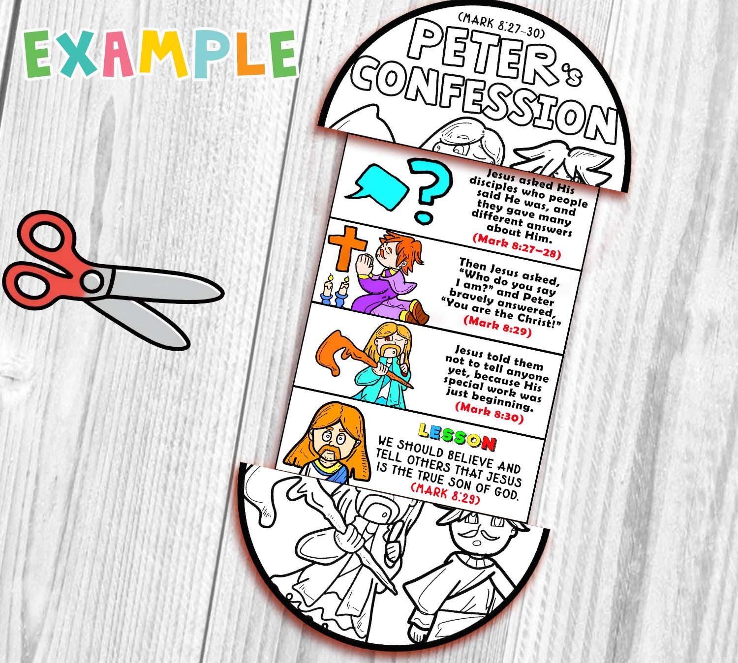 Peter’s Confession Folding Surprise Bible Craft: Children Ministry ...