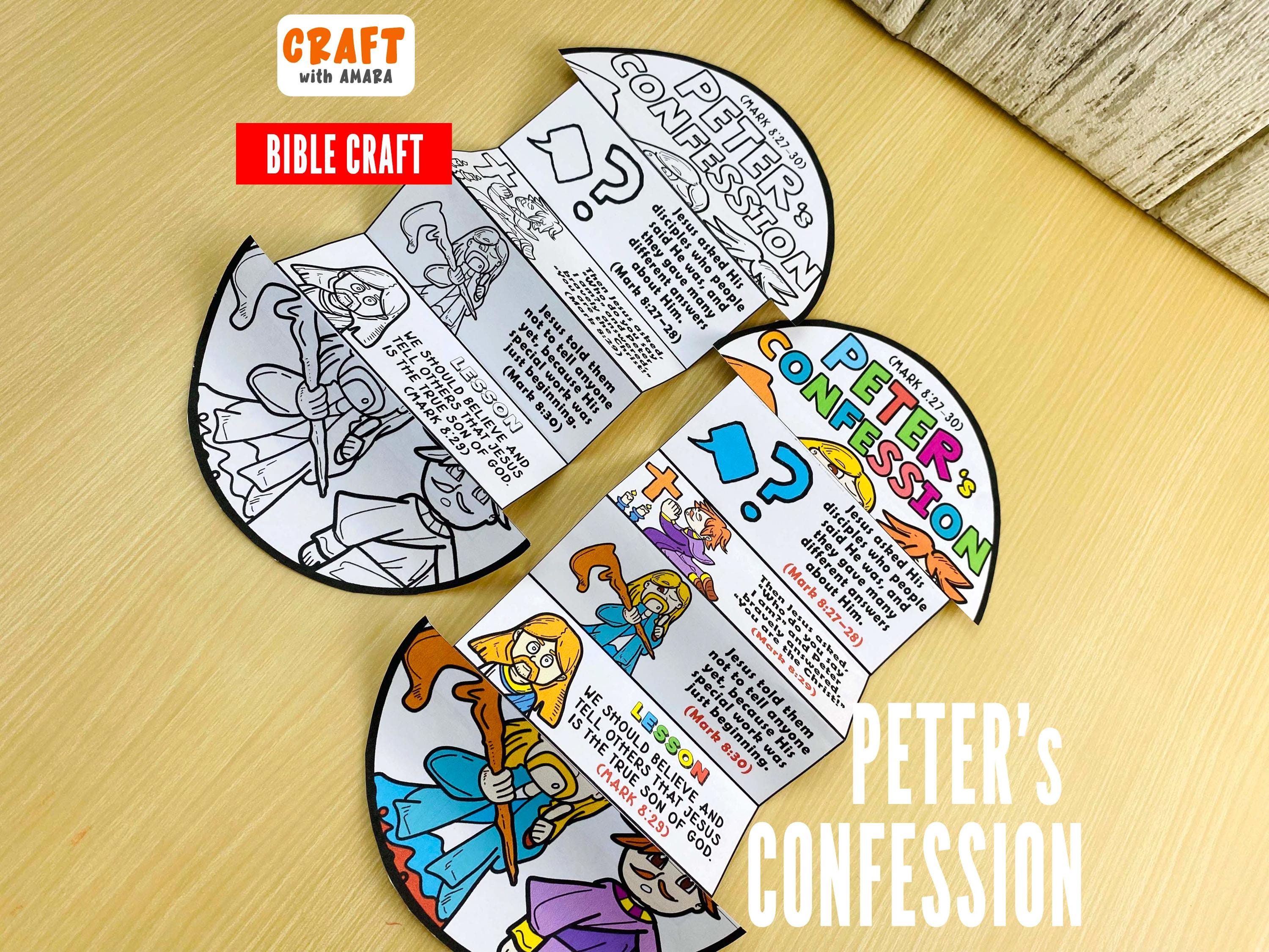 Peter’s Confession Folding Surprise Bible Craft: Children Ministry ...