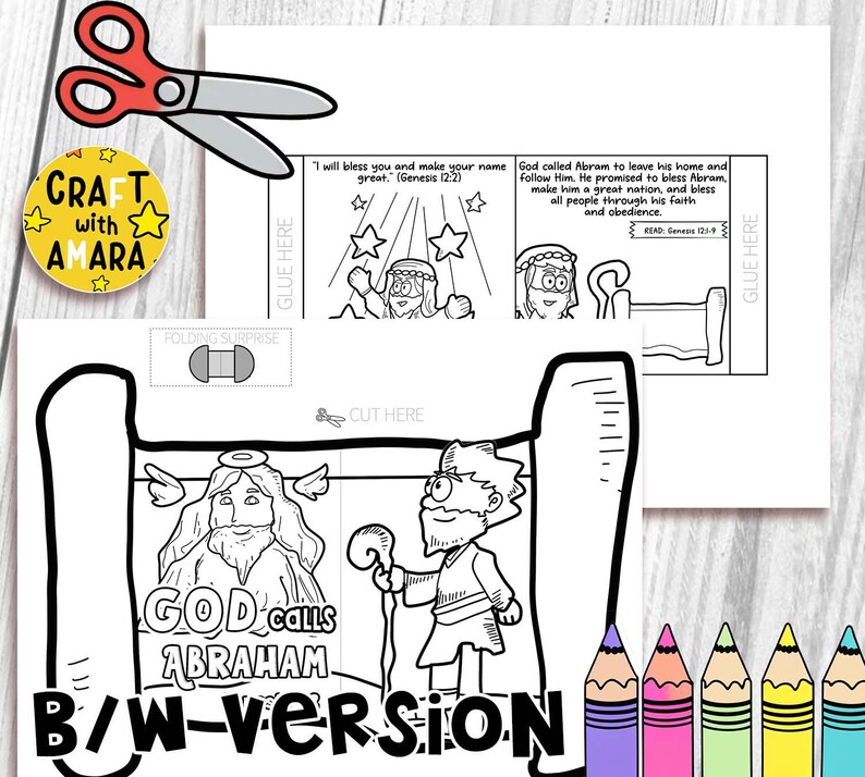 God Calls Abraham Easy Coloring Folding Surprise Bible Craft: Bible ...