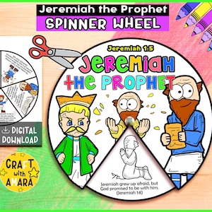 Jeremiah Spinner Wheel Craft: Bible Story Coloring Activity (PDF Download