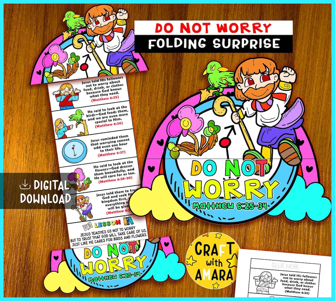 Do Not Worry Folding Surprise Bible Craft: Bible Verse, Gospel of God ...