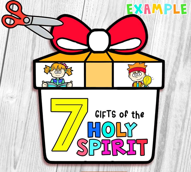 7 Gifts of the Holy Spirit Folding Surprise Bible Craft, Bible Lesson ...