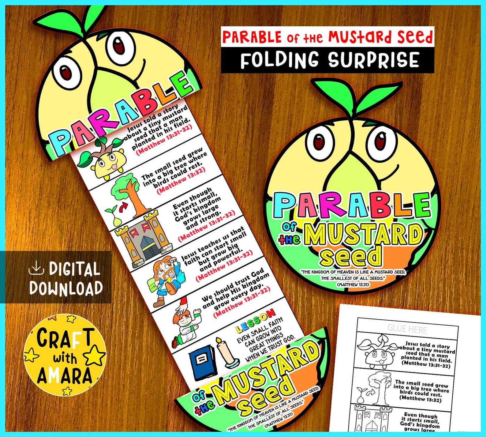 Parable of the Mustard Seed Folding Surprise Bible Craft: Children ...