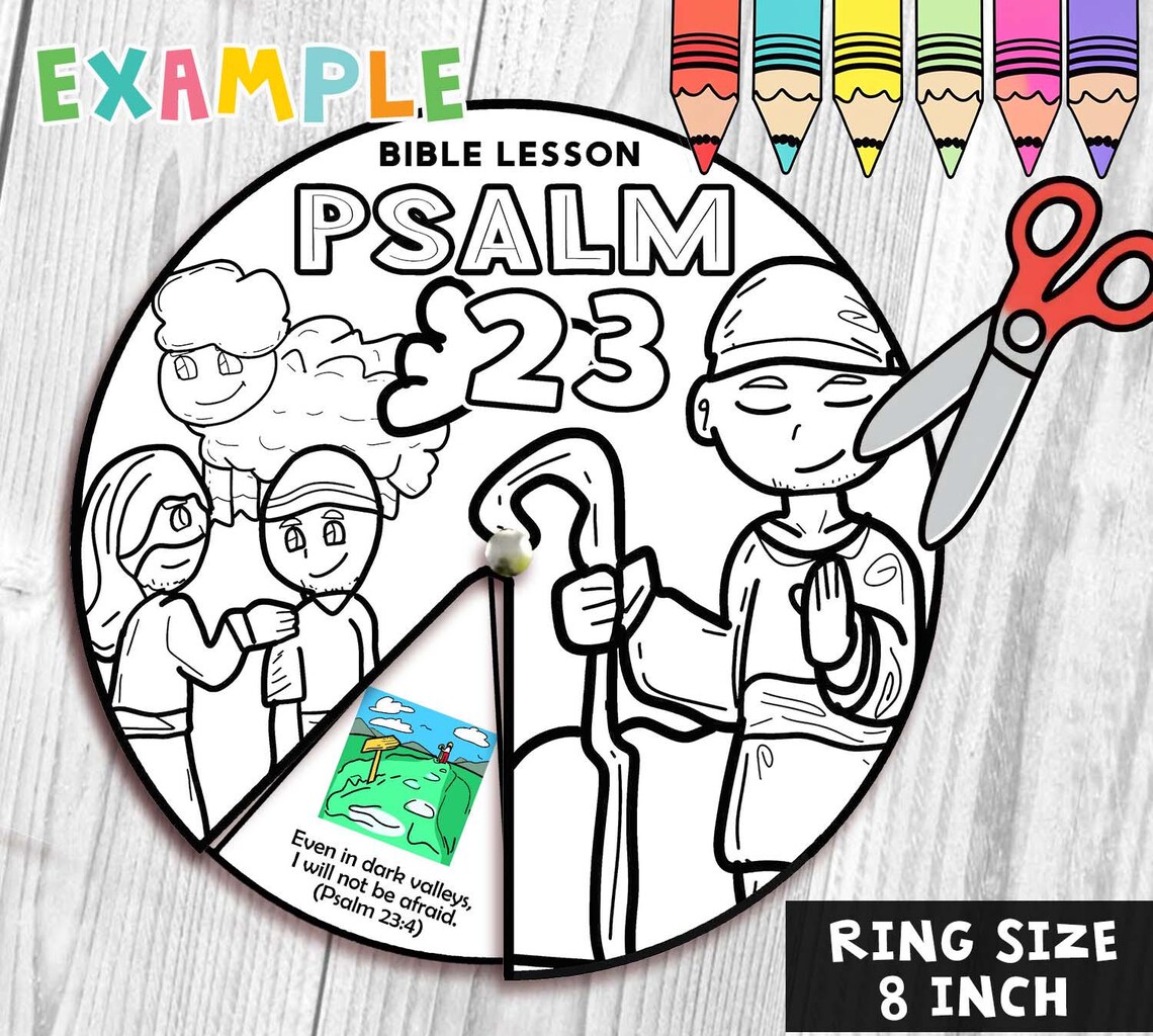 PSALM 23 Spinner Coloring Wheel Craft: the Lord is My Shepherd, Bible ...
