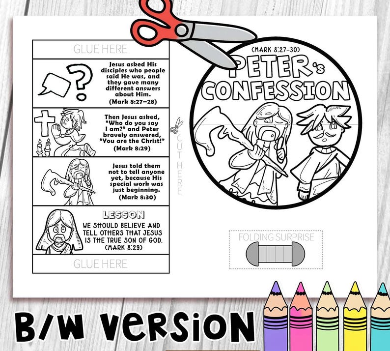 Peter’s Confession Folding Surprise Bible Craft: Children Ministry ...