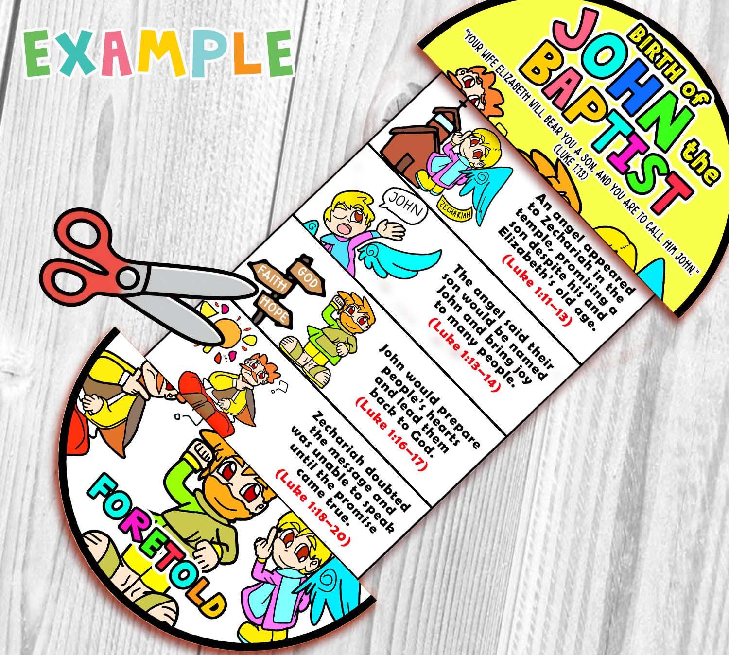 Birth of John the Baptist Foretold Folding Surprise Bible Craft: Jesus ...