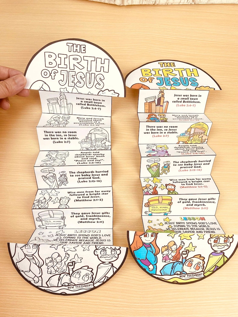 The Birth of Jesus Folding Surprise Bible Craft: Christmas Nativity ...