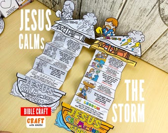 Jesus Calms the Storm Spinner Coloring Wheel Bible Craft: Miracle of ...