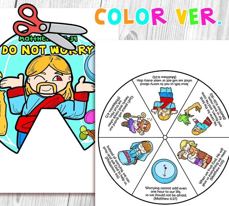 Do Not Worry Spinner Coloring Wheel: Bible Verse, Affirmation of God ...