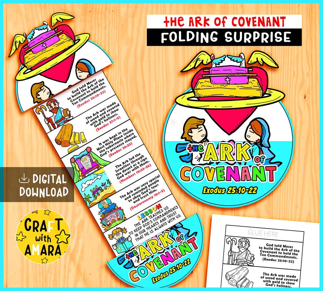 The Ark of the Covenant Folding Surprise Craft: Bible Story Lesson ...