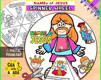 Names of Jesus Coloring Wheel Bible Craft: Birth of Jesus Christmas ...