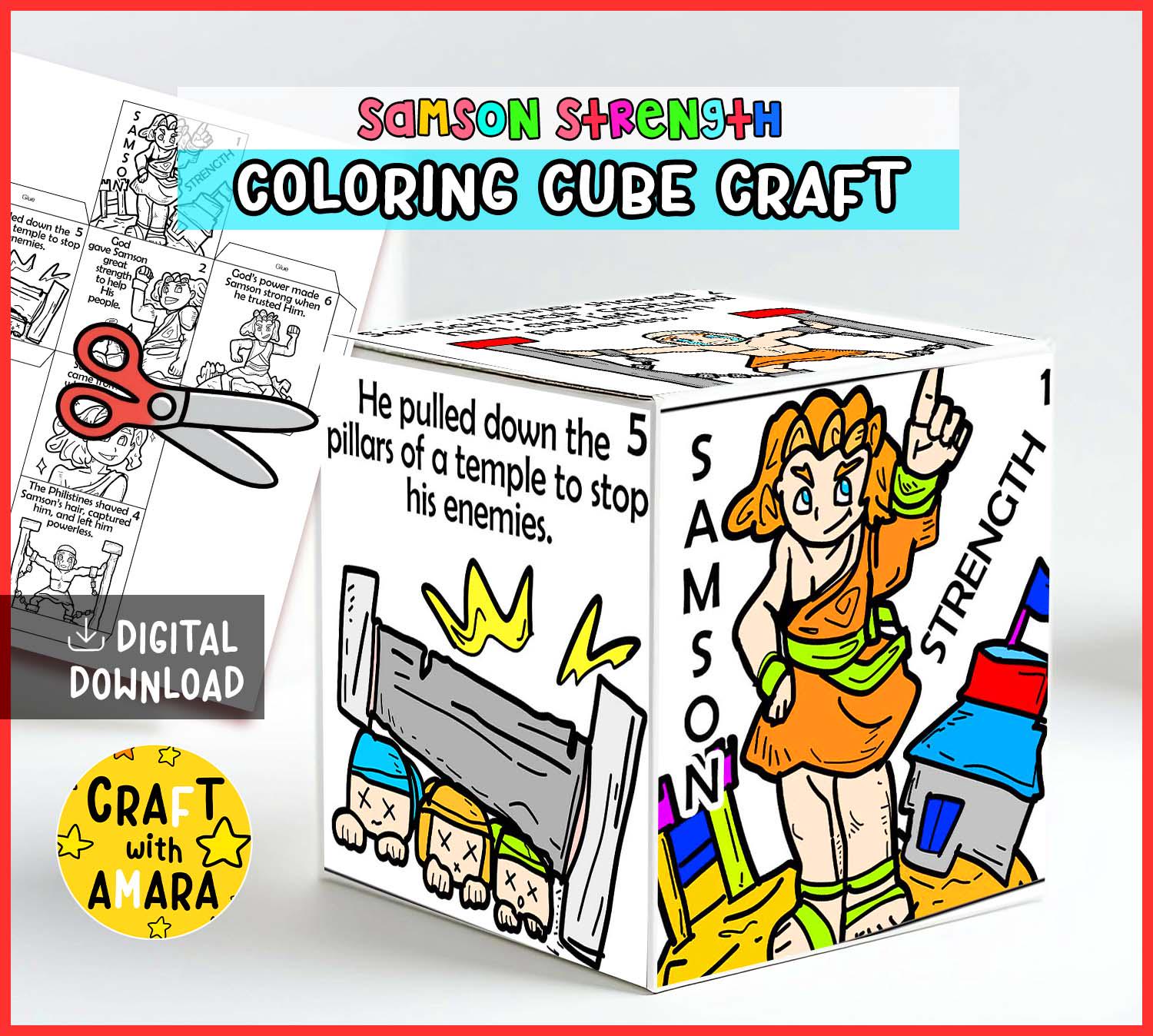 Samson Craft Kit Samson Strength Coloring Cube Craft: Memory Games, Bible Study Lesson ...