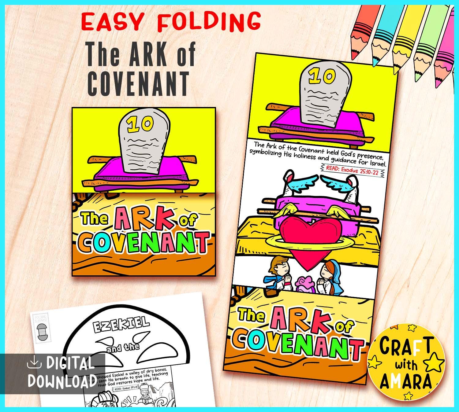The Ark of the Covenant Easy Coloring Folding Surprise Bible Craft ...