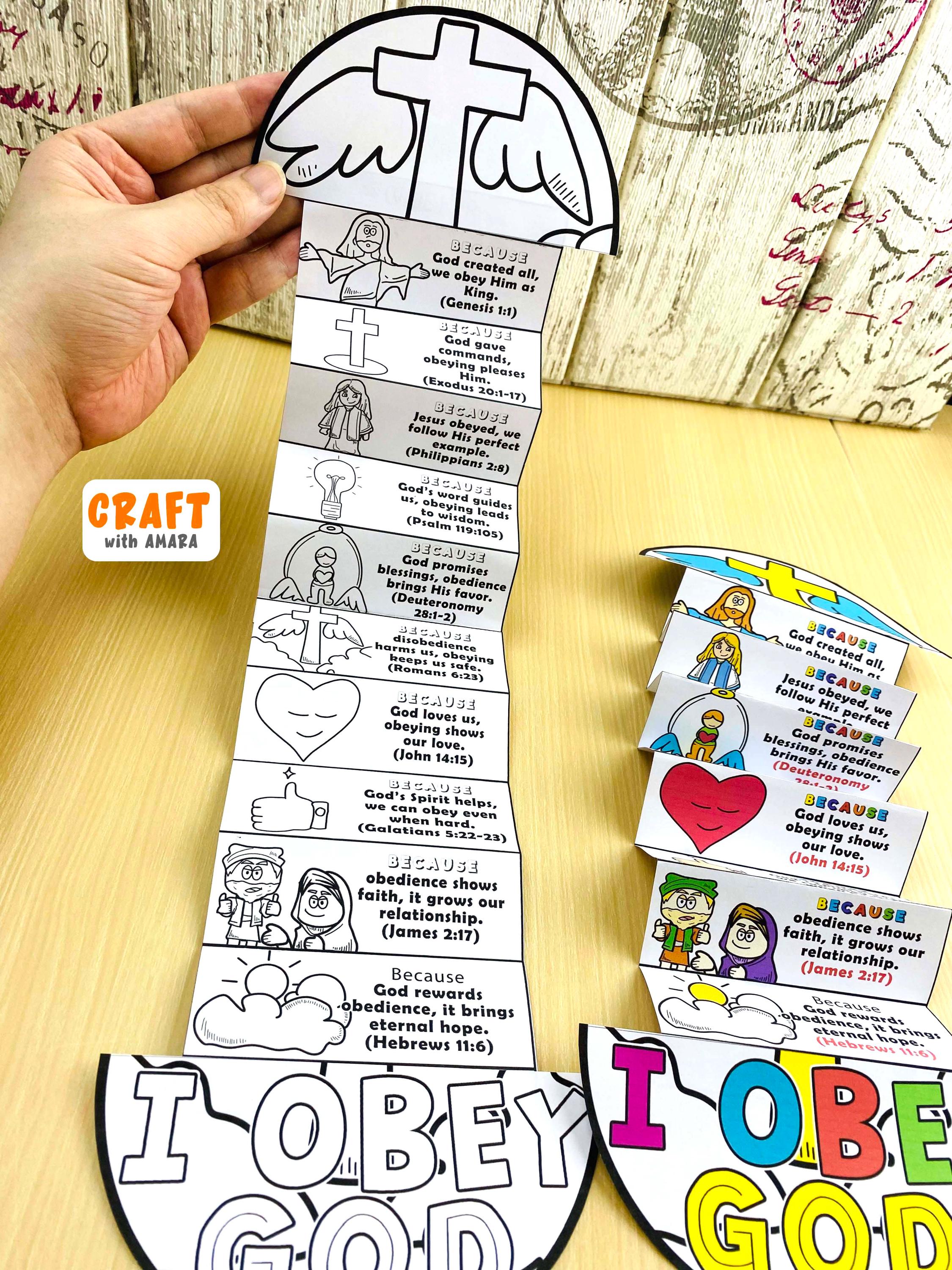 Lessons Obay I Obey God Folding Surprise Bible Craft, Bible Lesson, Gospel Bible ...