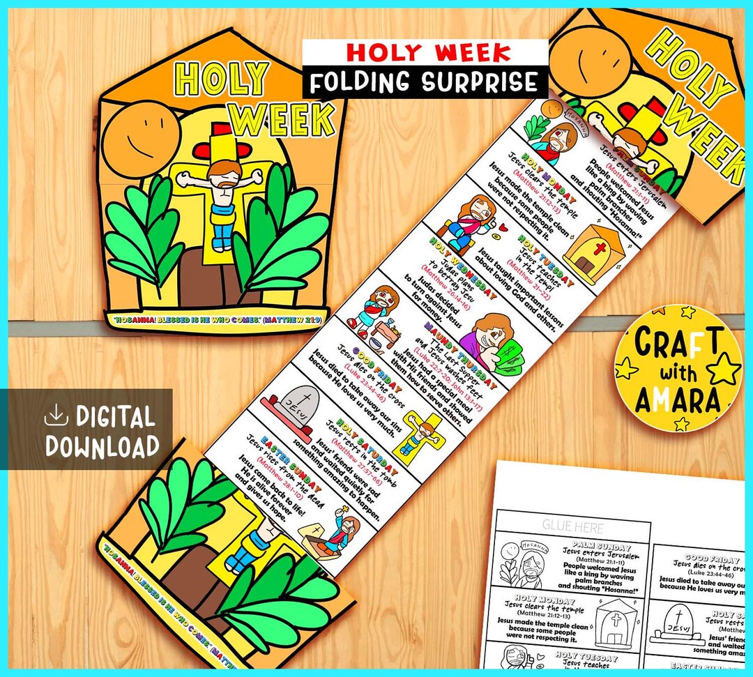 Holy Days - Holy Week Folding Surprise Bible Craft: Sunday School ...