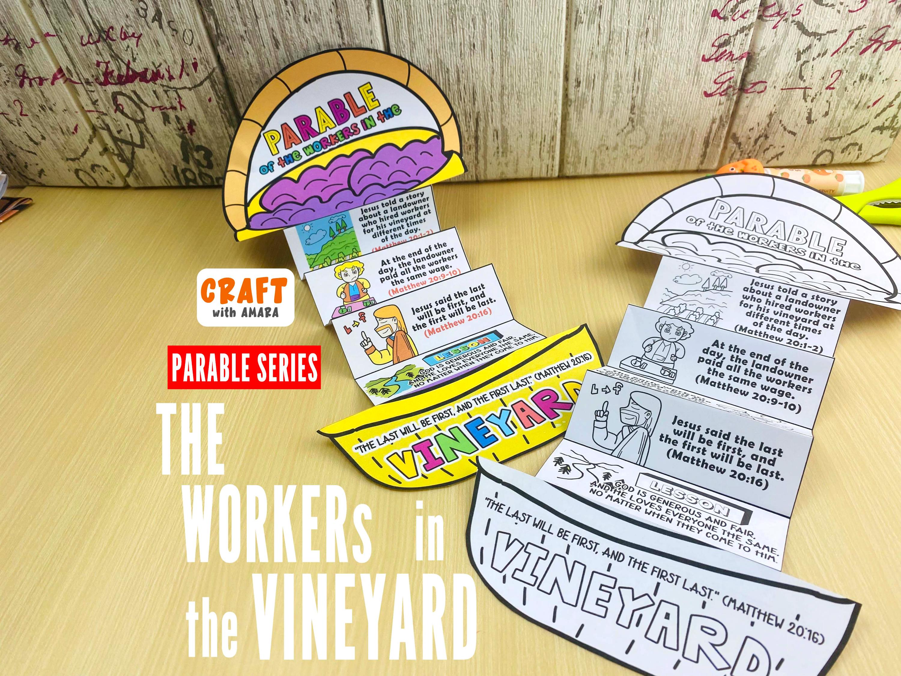 Parable of the Workers in the Vineyard Folding Surprise Bible Craft ...