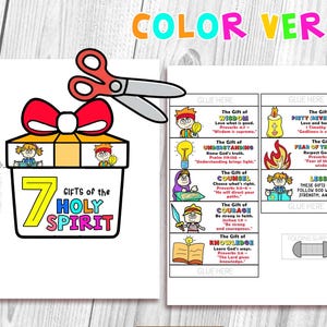 7 Gifts of the Holy Spirit Folding Surprise Bible Craft, Bible Lesson ...