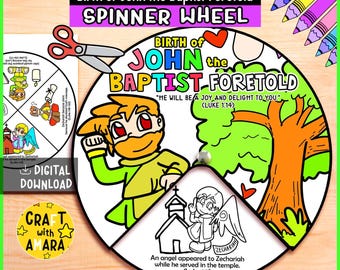 Birth of John the Baptist Foretold Spinner Wheel Bible Craft: Jesus ...