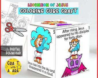 Ascension of Jesus Coloring Cube Bible Craft: Children Ministry, Sunday ...