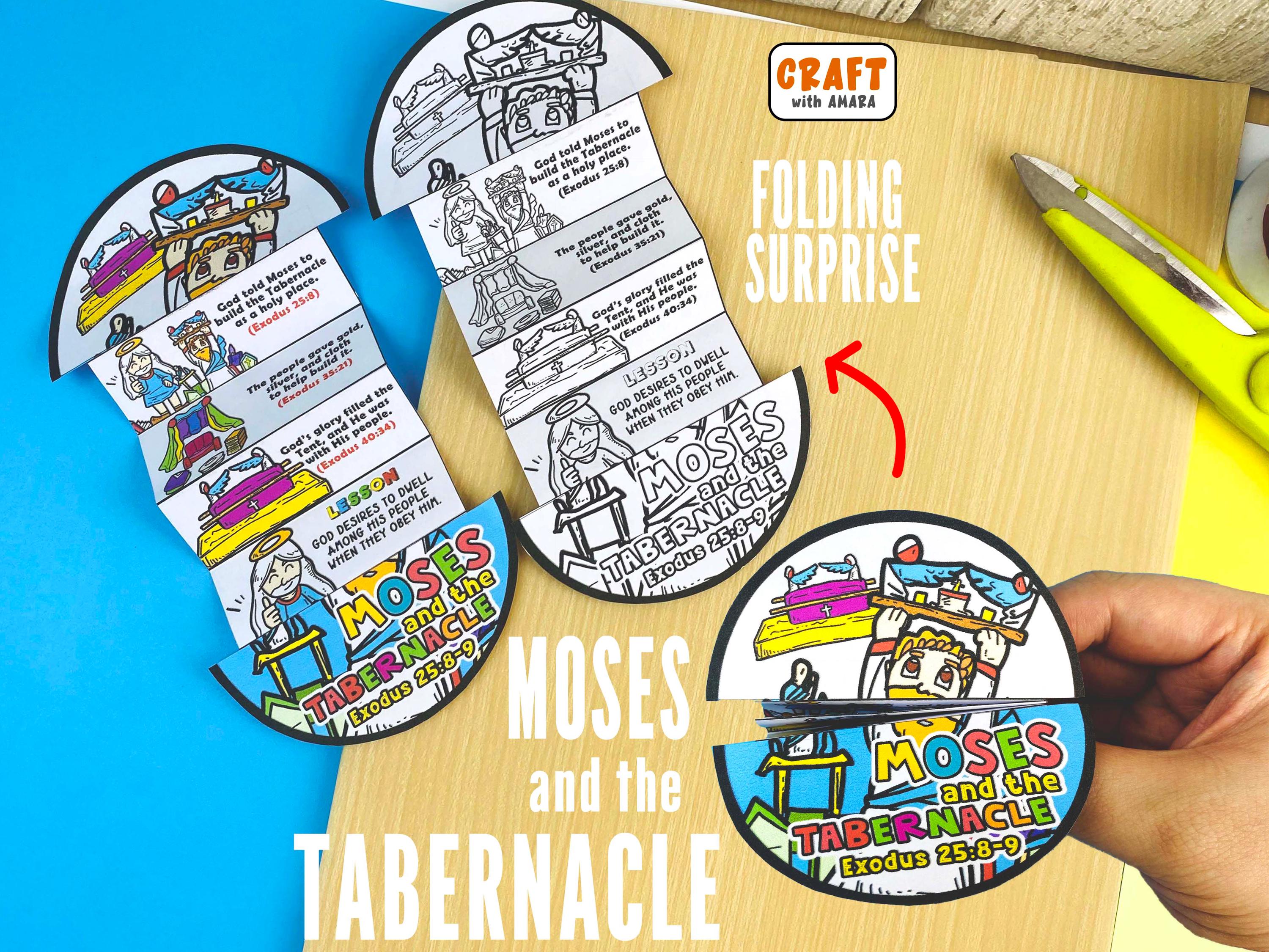 Moses and the Tabernacle (tent of Meeting) Folding Surprise Craft