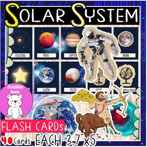 40 cartes mémoire du système solaire, cartes mémoire de la planète, jouets cartes galaxie pour enfants, matériel Montessori imprimable pour l'école à la maison et la salle de classe