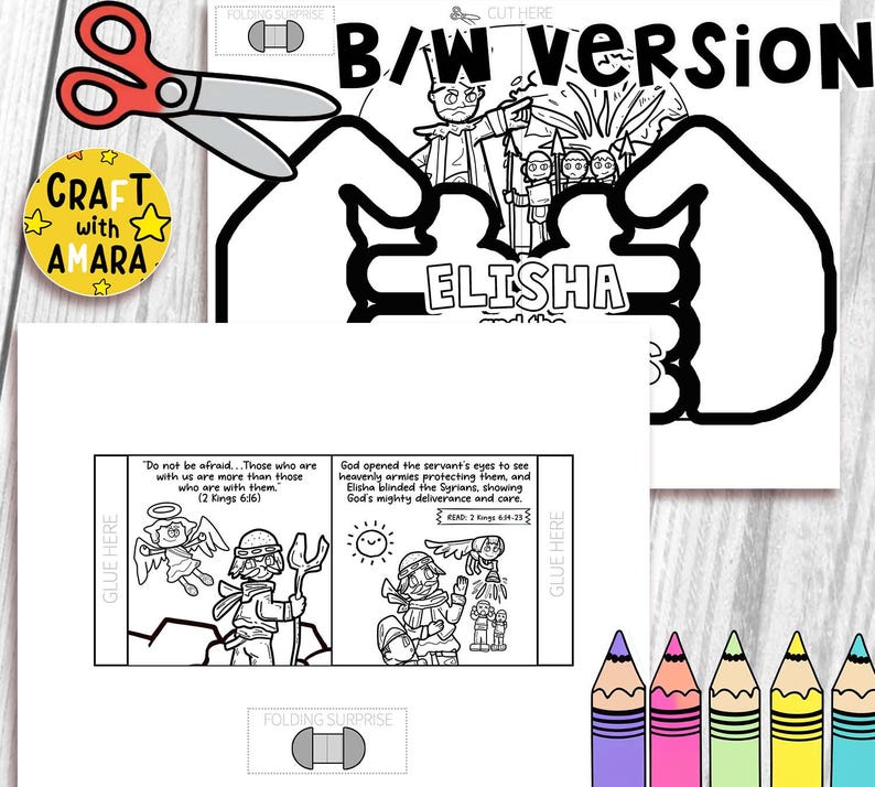 Elisha and the Syrians Easy Coloring Folding Surprise Bible Craft ...
