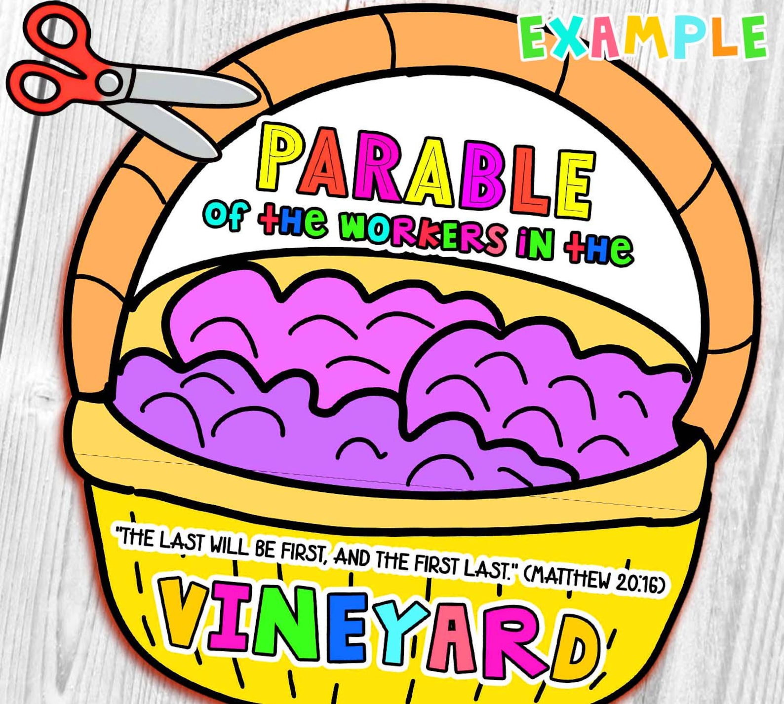 Parable of the Workers in the Vineyard Folding Surprise Bible Craft ...