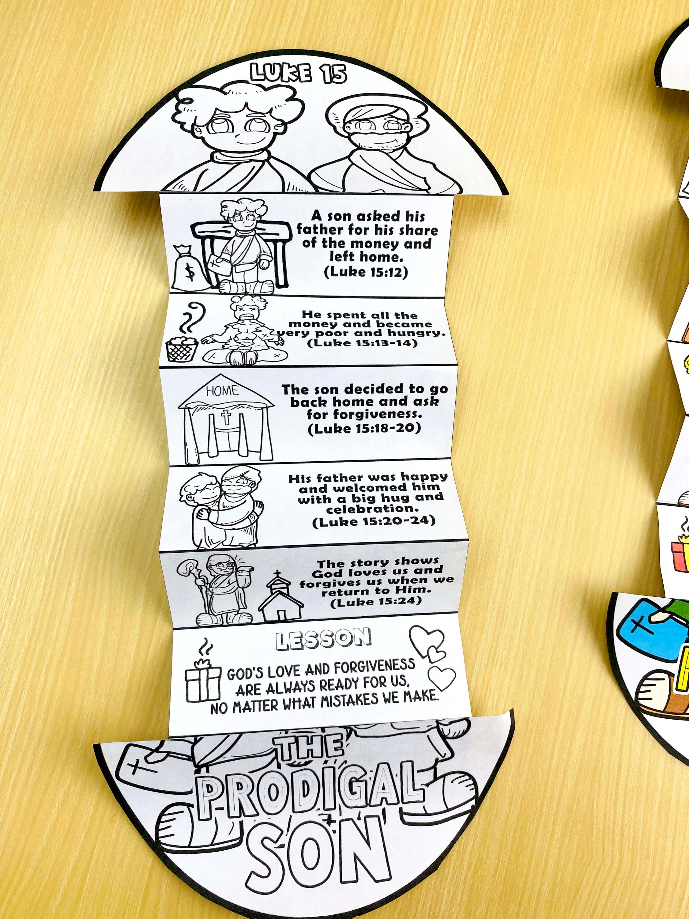 Parable of the Prodigal Son Folding Surprise Bible Craft: Children ...