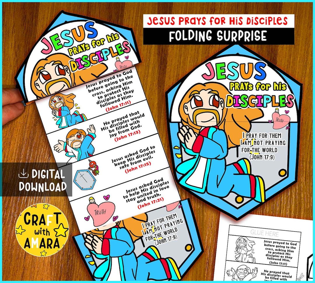 Jesus Prays for His Disciples Folding Surprise Bible Craft: Children ...