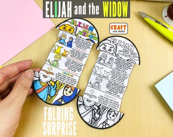 Elia und die Witwe, die Überraschungs-Bibel-Handarbeit faltet, Bibellektion, Sonntagsschule-Handarbeit, Kirche-Aktivitäts-Kinder, Mini-Buch, altes Testament