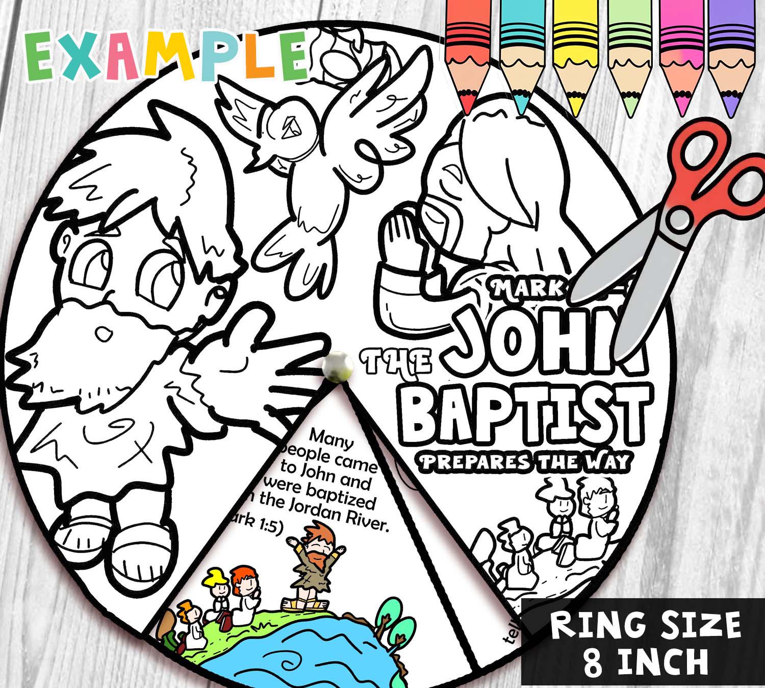 John the Baptist Spinner Wheel Bible Craft: Jesus Ministry, Matthew ...