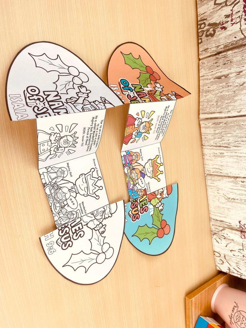 ISAIAH 9:6 Names of Jesus Easy Coloring Folding Surprise Bible Craft ...