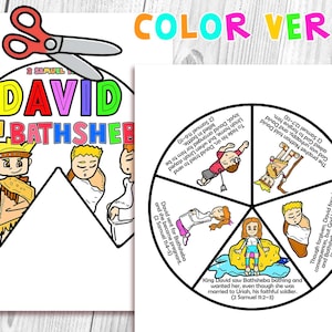 David and Bathsheba Spinner Coloring Wheel, Bible Activity, Kids Bible ...