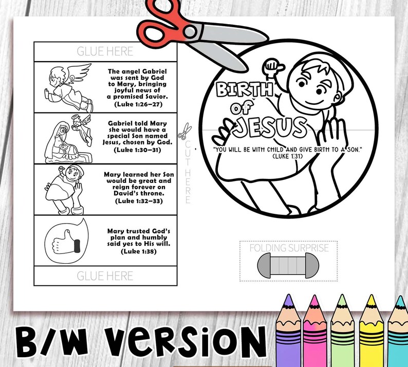 Birth of Jesus Foretold Folding Surprise Bible Craft: Nativity Children ...