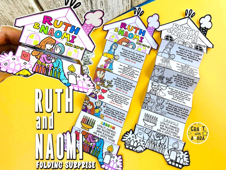 Ruth and Naomi Folding Surprise Bible Craft: Bible Study Lesson, Sunday ...