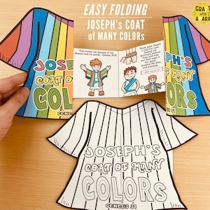 Joseph's Coat of Many Colors Easy Coloring Folding Surprise Bible Craft: Bible Lesson, Christian Church Activity Sunday School Old Testament