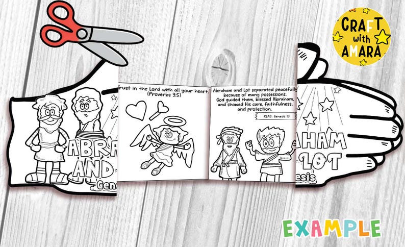 Abraham and Lot Easy Coloring Folding Surprise Bible Craft: Bible ...