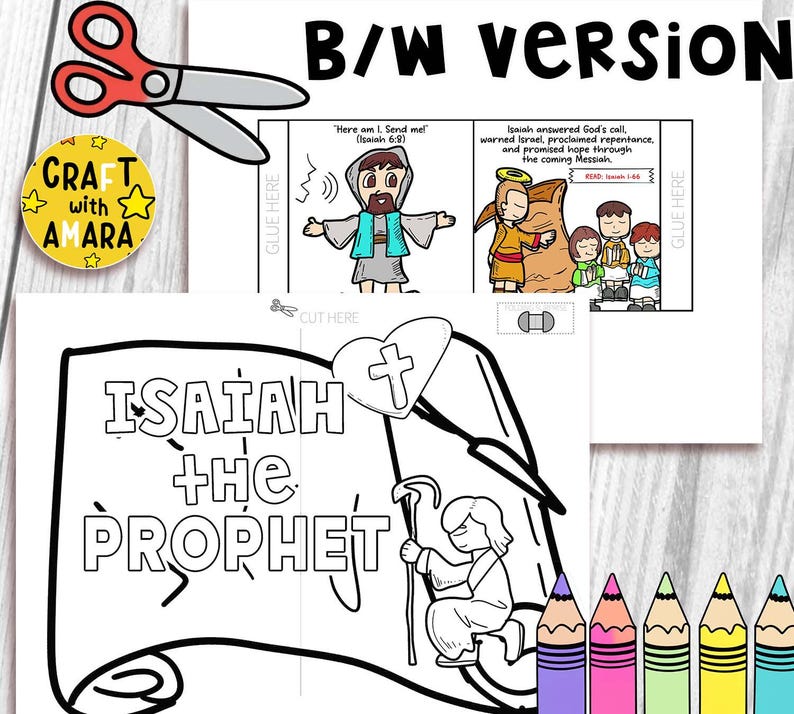 Isaiah the Prophet Easy Coloring Folding Surprise Bible Craft ...