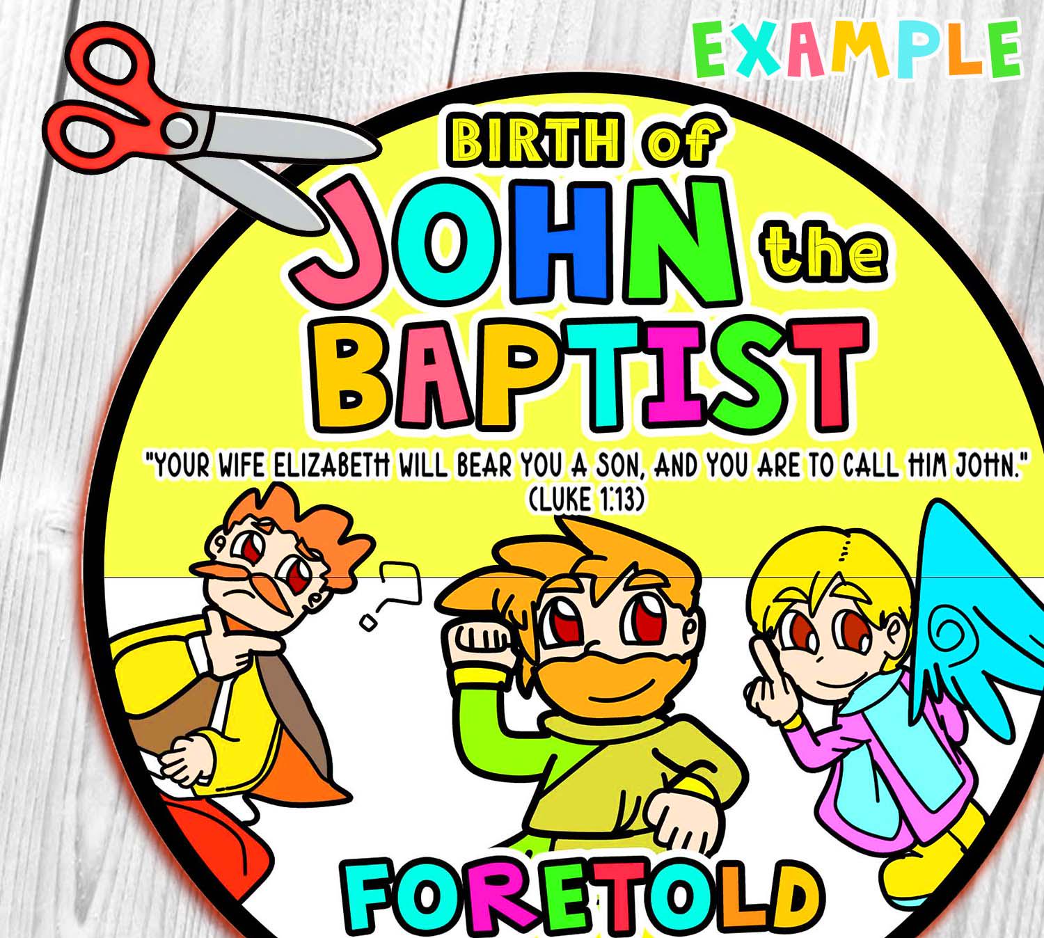 Birth of John the Baptist Foretold Folding Surprise Bible Craft: Jesus ...